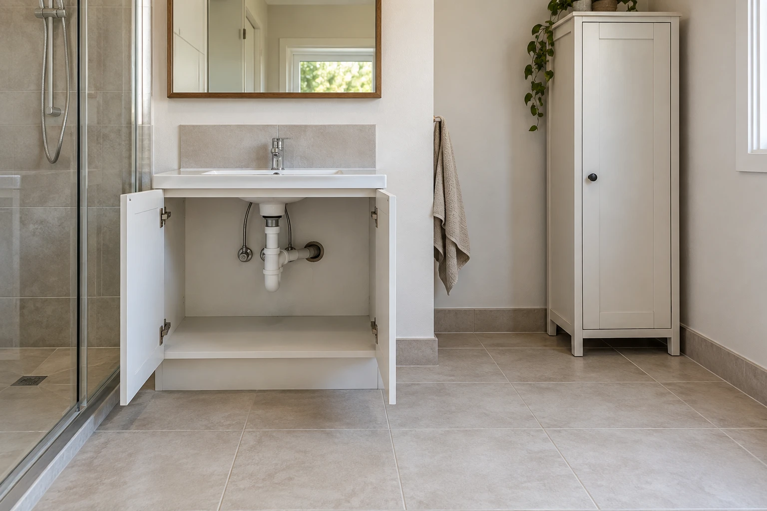 banyo / saklanma alanları için temsili ortam görünümü